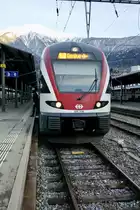 Die Front des SBB RVD RABe 511 116 am 25.12.18 in Brig.