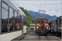  Spieglein Spieglein an der Wand, wer ist die Älteste im ganzen Land? ...
Nun die schöne RhB Bernina Bahn Ge 2/2 161 mag nicht die älteste beim B-C Jubiläum gewesen sein, aber ziemlich sicher die älteste noch im Plan-Einsatz stehende Lok.
Blonay, den 9. Sept. 2018
