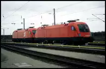 ÖBB 1016002 und 1116001 am 6.11.1999 im Versuchszentrum Wildenrath.
