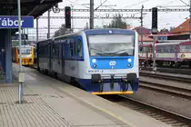 CD 914 011-2 am 25.August 2018 als Os 18409 nach Horni Cerekev im Bahnhof Tabor.