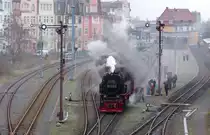 Groß und Klein schauten am 30.12.2018 interessiert zu bei den Vorbereitungen kurz vor der Abfahrt in Nordhausen Nord