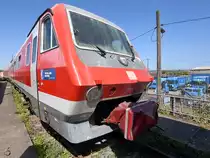 Der Triebwagen 610 011 im August 2018 im Eisenbahnmuseum Koblenz.