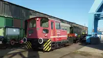 Kleindiesellok O&K MV 6b am 26.8.2018, Hamburg, Museum der Arbeit,  Hafenmuseum, Schuppen 50