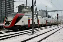 Der kurze Twindexx RABe 502 404 am 5.1.19 beim Zürcher HB abgestellt.