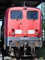 Die Elektrolokomotive 150 186-5 im August 2018 im Eisenbahnmuseum Koblenz.