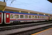 7.8.2018 Plovdiv Bahnhof. Schlafwagen der zug von Istanbul nach Sofia