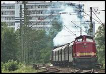 Nachschuss auf den Dampfzug: 212 325 schiebt am 27.05.2007 be Kkw den Dampfzug Richtung S�dbr�cke.