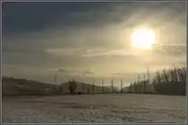 Auch über den Kreis-Teichen hängt an diesem 29.01.2019 lange Nebel. 
