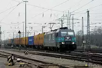 Lok 186 293-7 durchfährt den badischen Bahnhof. Die Aufnahme stammt vom 24.01.2019.
