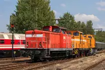 3xV60 am Stück: 346 852-7 + V60 1264 + 106 145-6 stellen sich am 19. August 2018 in Chemnitz den zahlreichen Fotografen. 