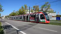 Freiburg im Breisgau - Straßenbahn CAF Urbos 308 - Aufgenommen am 27.09.2018