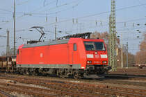 DB Lok 185 092-4 durchfährt den badischen Bahnhof. Die Aufnahme stammt vom 22.01.2019.