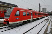 612 618-8 steht am 7.1.2019 als RE57584 nach Kempten(Allgäu) Hauptbahnhof im Münchener Hauptbahnhof bereit.