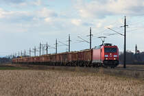 185 381 war am 18.01.2019 zwischen Hausleiten und Stockerau unterwegs.