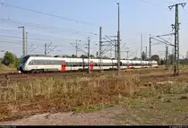 1442 ??? (Bombardier Talent 2) von DB Regio Südost als unbekannter Zug verlässt Lutherstadt Wittenberg Hbf in nordöstlicher Richtung.
Standort öffentlich zugänglich. Koordinaten: 51°52'21.8 N 12°39'59.6 E
[1.8.2018 | 17:53 Uhr]