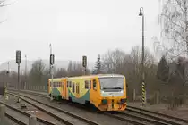 ČD 814 159 als Os 17655 Kadaň předměstí - Kadaň-Prunéřov // Kadaň město // 1. Februar 2019

