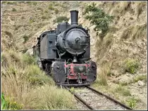 Eritrean Railways steamtrain special kurz vor der Ausweichstelle Lessa. Zuglok ist heute die Malletlok 442.56. (17.01.2019)