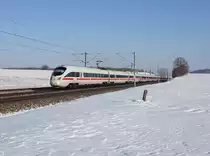 Der 411 082 als ICE nach München am 20.01.2017 unterwegs bei Ramelsbach.