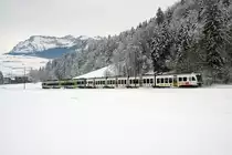 BLS RE Bern - Luzern und S7 Langenthal - Luzern ab Wolhusen vereint unterwegs auf der Fahrt durch den winterlichen Morgen nach Luzern.
Die Aufnahme von RABe 535  LÖTSCHBERGER-KAMBLYZUG  und RABe 525  NINA  ist bei Schachen LU entstanden.
Foto: Walter Ruetsch
