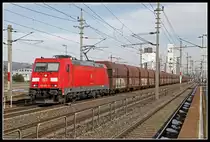 185 290 mit Güterzug in Hörsching am 31.01.2019.