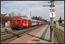 Steuerwagen 80-73 063 mit Wendezug in Pasching am 31.01.2019.