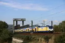 146 538 zog am frühen Abend des 24. Augusts 2017 ihren Metronom mit Ziel Uelzen über die Süderelbbrücken in Richtung Hamburg-Harburg