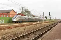 403 002-5 Flytoget AS auf einer Testfahrt in Großwudicke und fuhr weiter in Richtung Stendal. Die norwegische Flytoget AS hat 8 Vierwagenzüge bestellt und sollen auf der Gardermobahn zum einsatz kommen. 08.02.2019