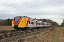 HLB Coradia Continental ET165 als RB75 am 08.02.19 in Mainz Bischofsheim Netztrennstelle 
