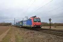 SBB Cargo 482 004-9 mit KLV am 08.02.19 in Mainz Bischofsheim Netztrennstelle 