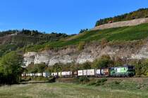 Aktuell für die Cargo-Sparte der Wiener Lokalbahn unterwegs ist der ELL Vectron 193 208. Am 29. September 2018 konnte ich besagte Lok mit ihrer auffälligen Seitenbeschriftung vor dem DGS 41157 von Rheinhausen nach Budapest Soroksar Terminal bei Himmelstadt im Maintal fotografieren.