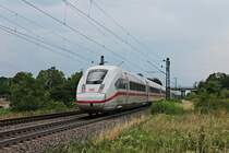 Nachschuss auf 412 004 (9004/0812 004-1), als dieser am 21.07.2017 bei Buggingen auf Überführungsfahrt nach Efringen Kirchen zur Verzollung war. Nach ein paar Tagen Aufenthalt in Efringen Kirchen fuhr er dann weiter in die Schweiz für Messfahrten.