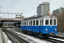 S'BLAUE BÄHNLI
Vom Regionalverkehr Bern Solothurn RBS
Impressionen der Sonderfahrt vom 8. Februar 2019.
Bahnhofsdurchfahrt Worblaufen auf der Fahrt nach Worb-Dorf.
Foto: Walter Ruetsch