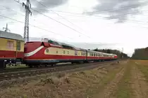 DB Museum Koblenz TEEVT11.5 + 218 824-1 am 08.02.19 in Mainz Bischofsheim Netztrennstelle 