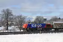 Vielfalt an der Strecke Bern - Thun (bei Gümligen): Kurzgüterzug mit Diesellok SBB Am843 082. 29.Januar 2019 