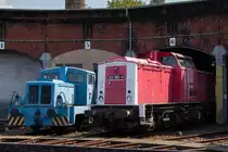 19. August 2018 im SEM Chemnitz. 202 885-0 steht neben einer V 10b. 