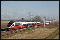 4124 014 + 4124... bei Götzendorf am 5.02.2019.