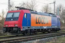 SBB Cargo (Lok 482 046) mit LOCON Logo im Anschluss des Kreidewerk’s in Sassnitz Lancken. - 15.02.2019
