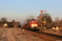 232 201 am frühen Morgen des 17.02.2019 mit dem EZ51716 in Freihöls
