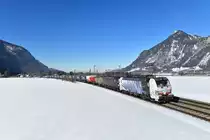 193 771 + 193 702 mit DGS 43129 am 16.02.2019 bei Niederaudorf. 