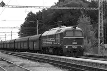 CSD T679 1600 (CD 90 54 3 781 600-2) am 22.September 2018 mit dem Pn 54778 (Horni Dvoriste - Ceske Budejovice s.n.) im Bahnhof Holkov.