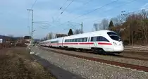 Hier durchfährt am 17.02.2019 der ICE 93 aus Berlin nach Wien HBF Creidlitz und hat vor wenigen Minuten den Bahnhof Coburg verlassen. Dieser fährt ohne Zwischenhalt bis Nürnberg durch.