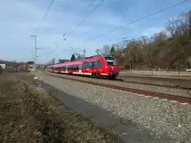 RE 59357 durchfährt gerade Creidlitz am 17.02.2019 von Coburg nach Lichtenfels.