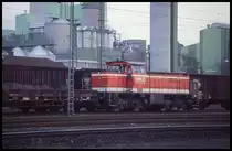 Lok 71 der WLE war am 1.3.2002 im Bauzugdienst auf der Rollbahn zu sehen. Hier rangiert die Lok im Bahnhof Lengerich.