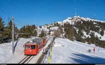 VRB BDhe 4/4 5 mit B 15 und B 16 am 16. Februar 2019 unterhalb Rigi Staffel.
