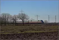 Messzug LPFT 92009 Basel-Müllheim mit 410 101. Auggen, Februar 2019.