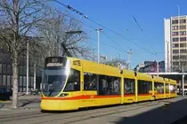 Be 6/10 Tango 160, auf der Linie 10, fährt zur Haltestelle beim ZOO Basel. Die Aufnahme stammt vom 16.02.2019.
