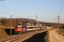Re 421 383-1 mit dem IC 189 (Stuttgart Hbf-Zürich HB) bei Bietingen 15.2.19