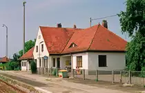 Juni 1991: Bahnhof Laufen an der Strecke Freilassing - Mühldorf.