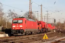 DB 185 360-5 mit einem Notfalltechnikzug in Recklinghausen-Ost 25.2.2019