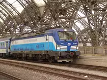 ČD 193 294  Matěj  mit dem EC 174  Robert Schumann  von Praha hl.n. nach Hamburg-Altona, am 22.02.2019 in Dresden Hbf.